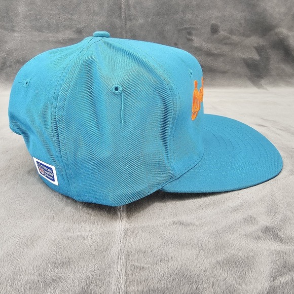 Vintage Miami Dolphins Hat AJD Snapback Teal Orange Team NFL Cotton Cap 90s - Picture 5 of 10